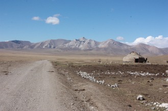 The road out of Lake Song Kul